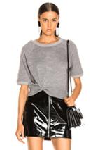 T By Alexander Wang Double Layered Short Sleeve Top In Gray
