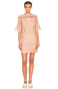 Ulla Johnson Elena Embroidered Cotton Silk Dress In Pink