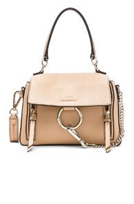 Chloe Mini Faye Calfskin & Suede Day Bag In Neutrals