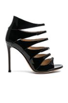 Gianvito Rossi Patent Leather Vernero Multi-strap Heels In Black