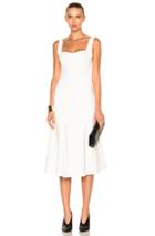 Victoria Beckham Flare Midi Dress In White