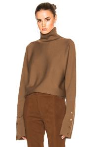 Tibi Turtleneck Sweater In Brown