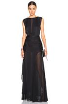Mason By Michelle Mason Sheer Panel Shift Dress In Black,stripes