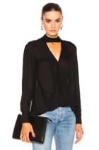 Derek Lam 10 Crosby Drape Front Top In Black