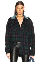 Fear Of God Oversized Flannel Button Down Shirt In Green,checkered & Plaid