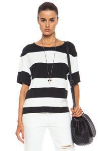 Acne Studios Wonder Stripe Cotton-blend Tee In Black,white,stripes