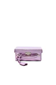 Mark Cross Grace Small Box Bag In Metallics,pink