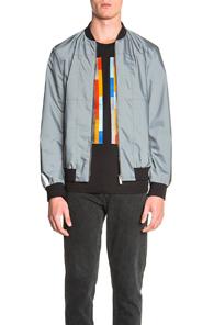 Christopher Kane Reflective Grid Bomber In Gray,metallics