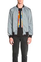 Christopher Kane Reflective Grid Bomber In Gray,metallics