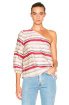 Tanya Taylor Elsa Top In Red,neutrals,stripes