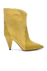 Isabel Marant Leider Boot In Animal Print,yellow