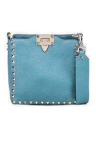 Valentino Rockstud Mini Hobo Bag In Blue