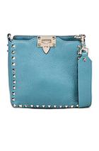 Valentino Rockstud Mini Hobo Bag In Blue