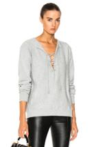 Saint Laurent Lace Up Sweatshirt In Gray
