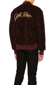 Gcds Leo Bomber In Red,animal Print