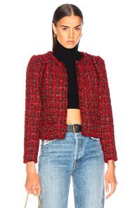 Iro Disco Jacket In Red,plaid,metallic
