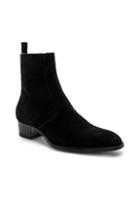 Saint Laurent Wyatt Zipper Boots In Black