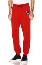 Burberry Munley Logo Sweatpants In Red