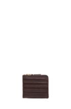 Comme Des Garcons Embossed Stitch Small Zip Wallet In Brown
