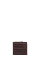 Comme Des Garcons Embossed Stitch Small Zip Wallet In Brown