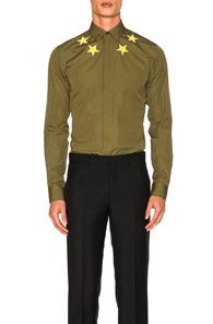 Givenchy Patch Star Shirt In Green