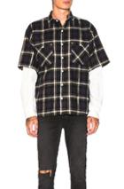 Adaptation Double Sleeve Shirt In Blue,plaid