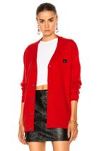 Acne Studios Dasher Face Cardigan In Red