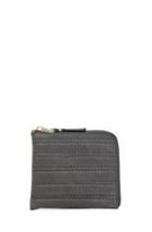 Comme Des Garcons Embossed Stitch Small Zip Wallet In Gray