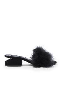 Alexander Wang Feather Lou Slides In Black