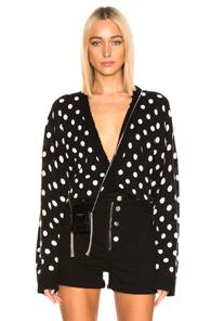 Rta Ella Cardigan In Black,polka Dots