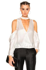 Michelle Mason Drop Shoulder Blouse In White