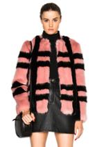 Shrimps Gustav Faux Fur Coat In Pink,checkered & Plaid