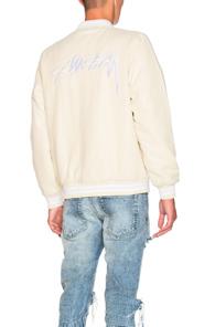 Stussy Stock Varsity Jacket In Neutrals,white