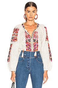 Ulla Johnson Yara Blouse In Abstract,floral,white