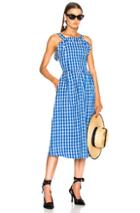 Sea Lace Up Back Dress In Blue,checkered & Plaid