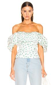 Hellessy Pool Bustier Top In Abstract,green,white