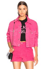 Adaptation Crop Denim Jacket In Pink
