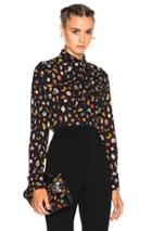 Alexander Mcqueen Obsess Scarf Blouse In Black,abstract