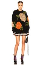 Msgm Dark Floral Sweater In Black,floral