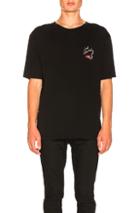 Saint Laurent Smoking Lips Emblem Tee In Black