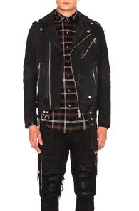 Amiri Destroyed Denim Jacket In Black