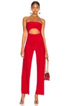 Norma Kamali For Fwrd Strapless Cut Out Jumpsuit In Red