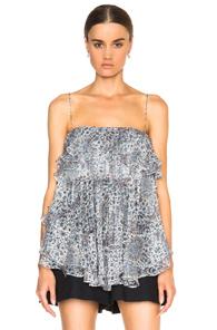 Zimmermann Empire Mist Top In Metallics,blue,floral