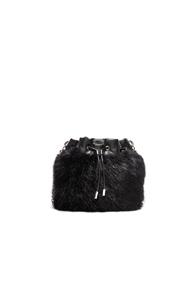 Stella Mccartney Fur Bucket In Black