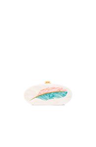 Edie Parker Edie Feather Clutch In White