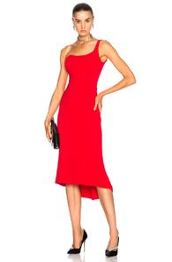 Oscar De La Renta For Fwrd One Shoulder Cocktail Dress In Red