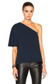 Tibi Ruffle Top In Blue