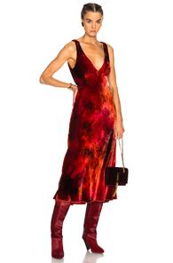 Raquel Allegra Tulip Dress In Ombre & Tie Dye,red