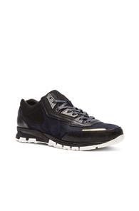 Lanvin Polyester And Sporty Mesh Running Sneaker In Blue,metallics