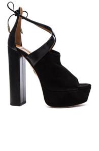 Aquazzura Kaya Plateau Sandal In Black